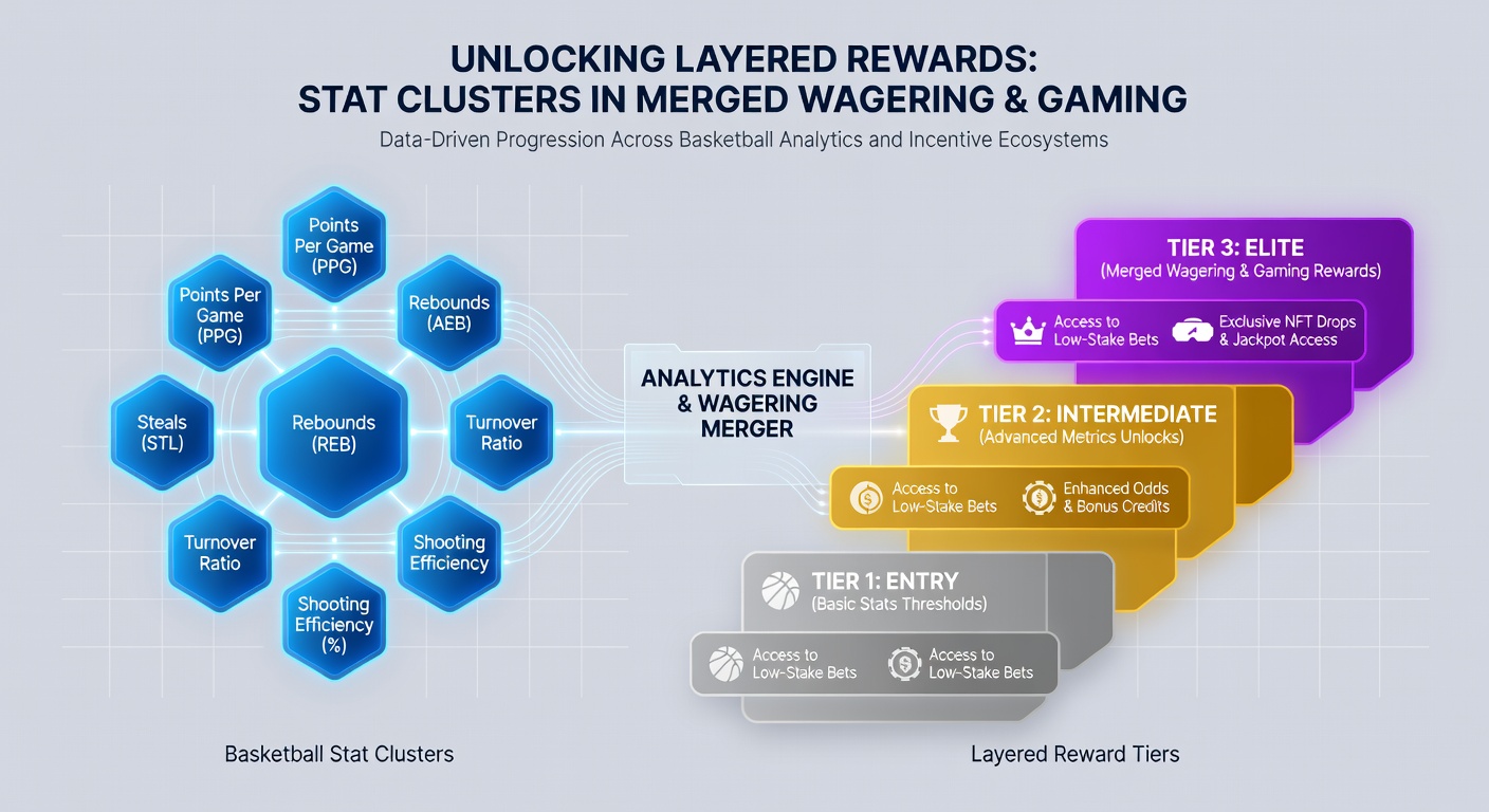 Mobile interface showing layered rewards unlocked via basketball statistics
