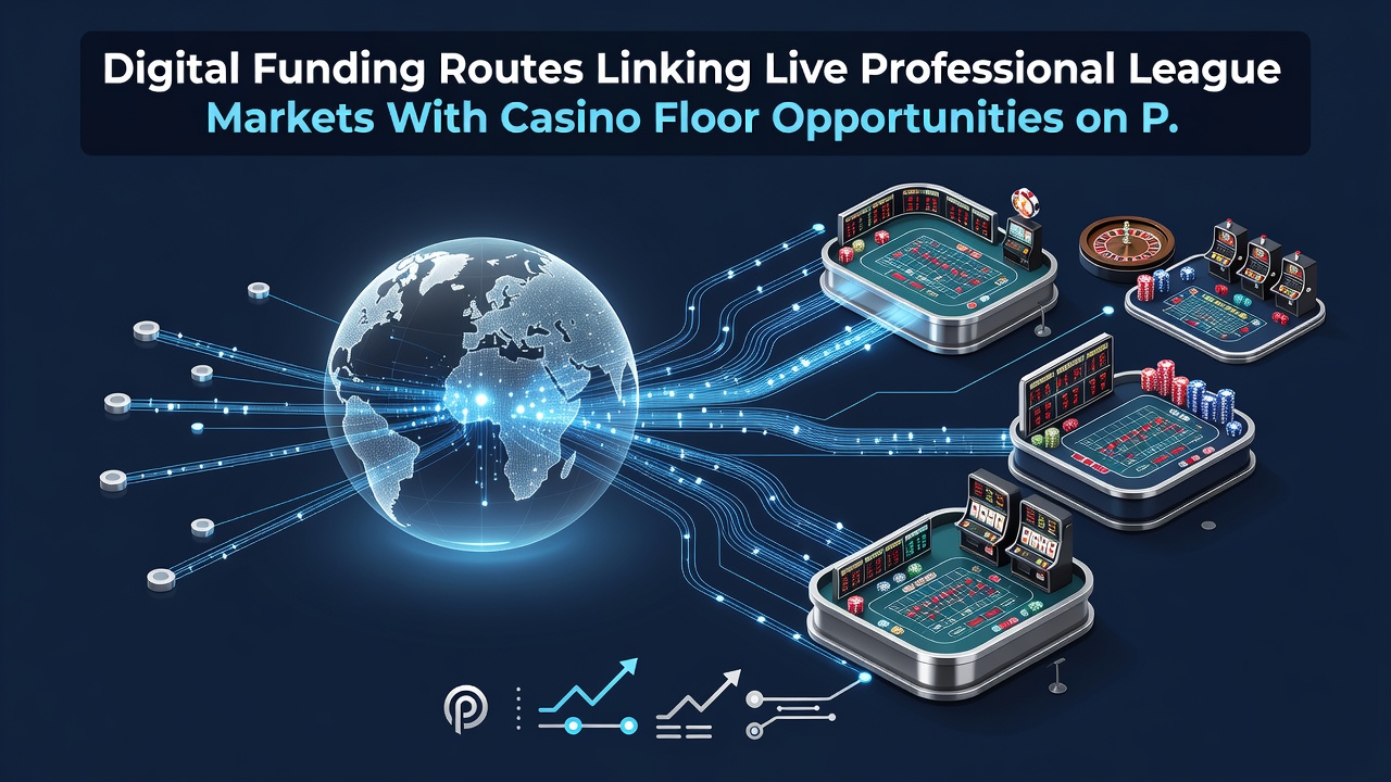Mobile platform screenshot showing connections between live league wagers and casino floor games via digital wallets