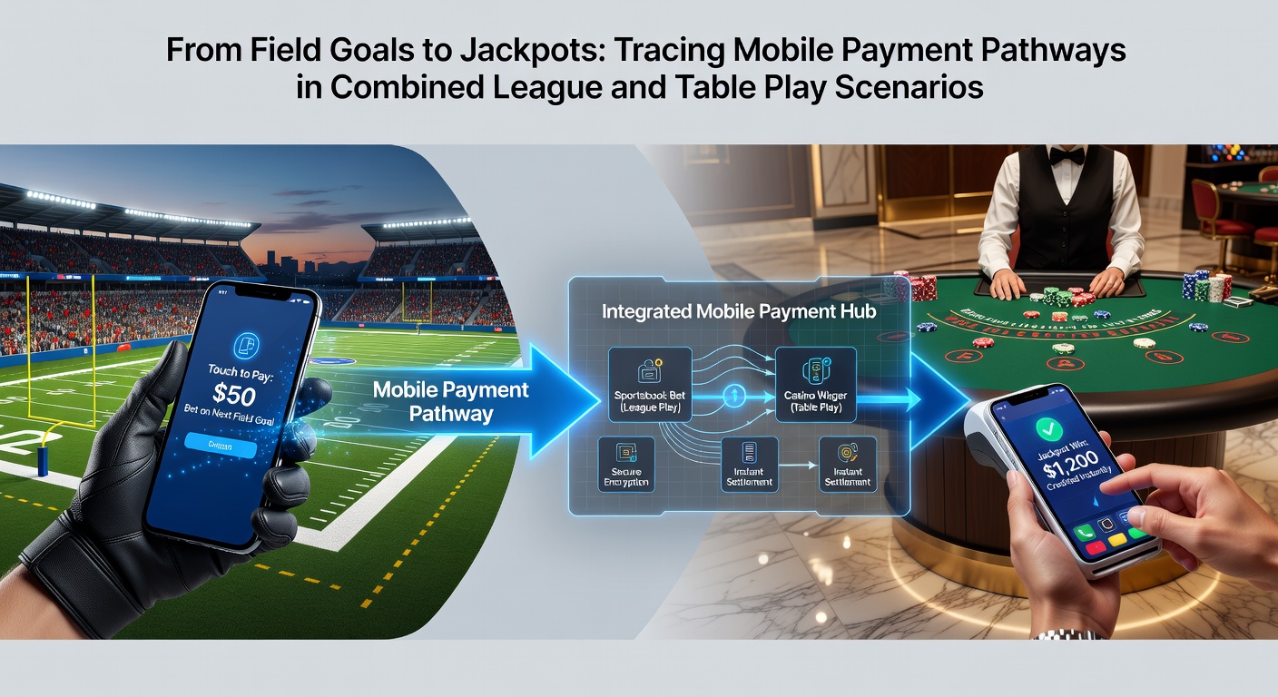 Diagram showing secure mobile wallet connections between sports wagers and casino tables