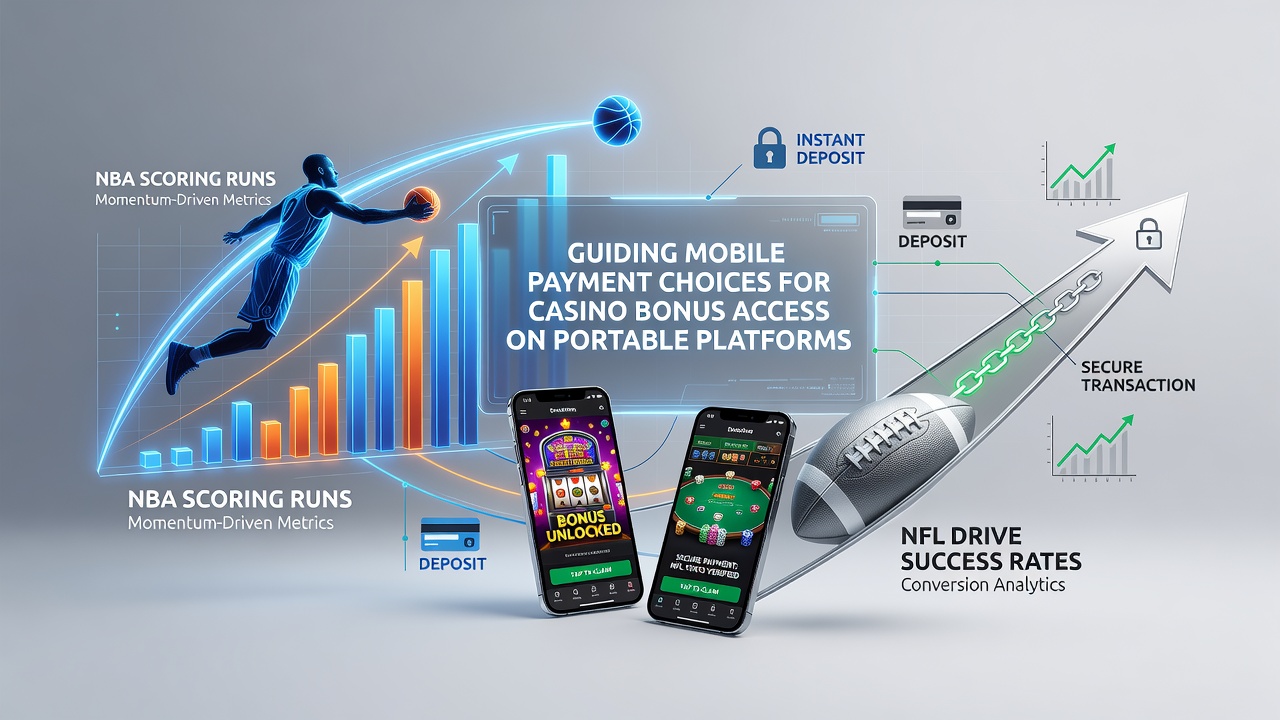 Mobile device displaying NBA and NFL stats alongside payment options for casino bonuses