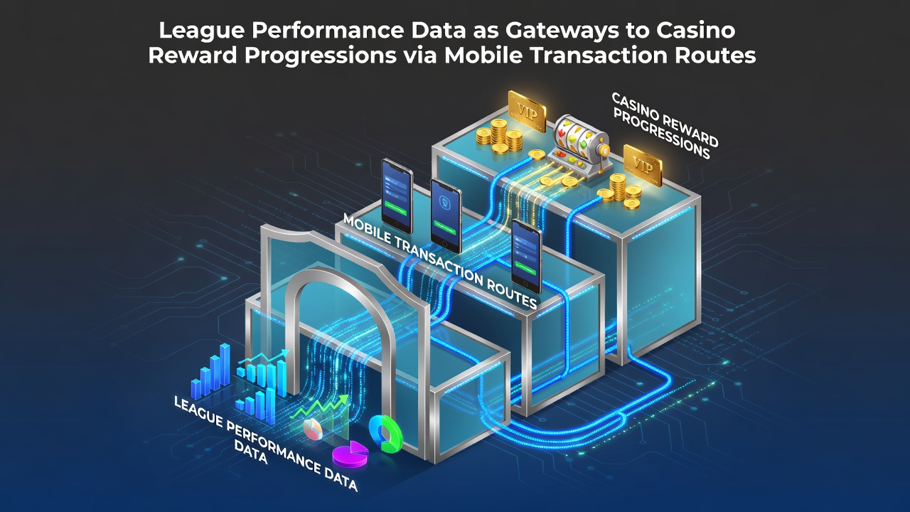 Mobile app interface displaying league performance metrics alongside casino reward progressions and transaction routes