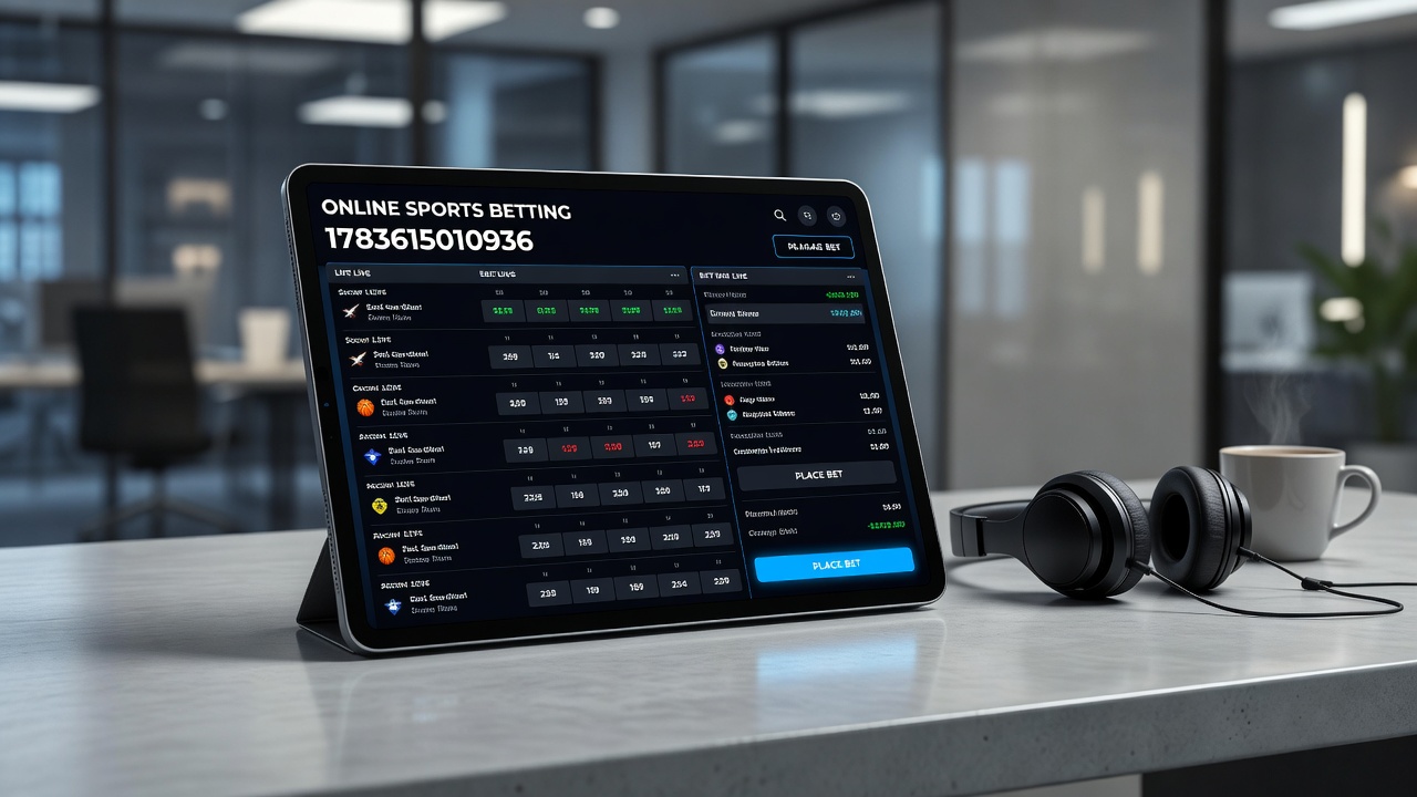 Mobile sports betting application showing live odds and account features