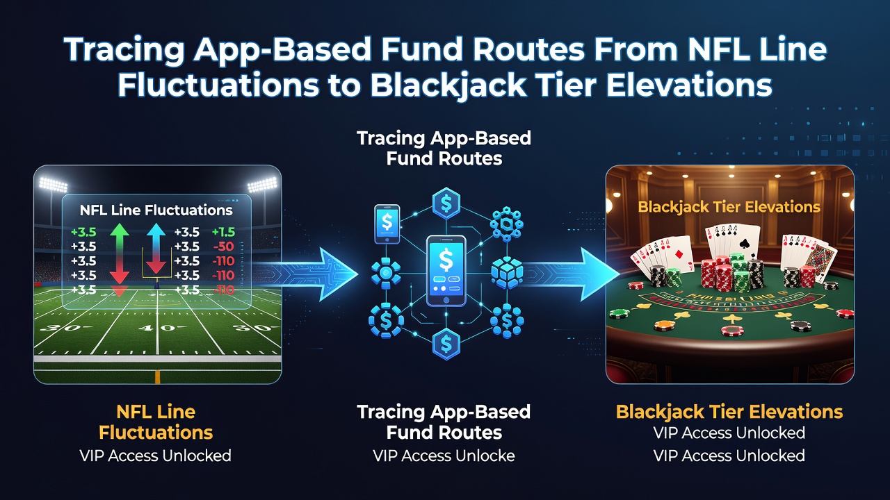 Flowchart illustrating digital wallet connections between NFL wagers and blackjack tier progression