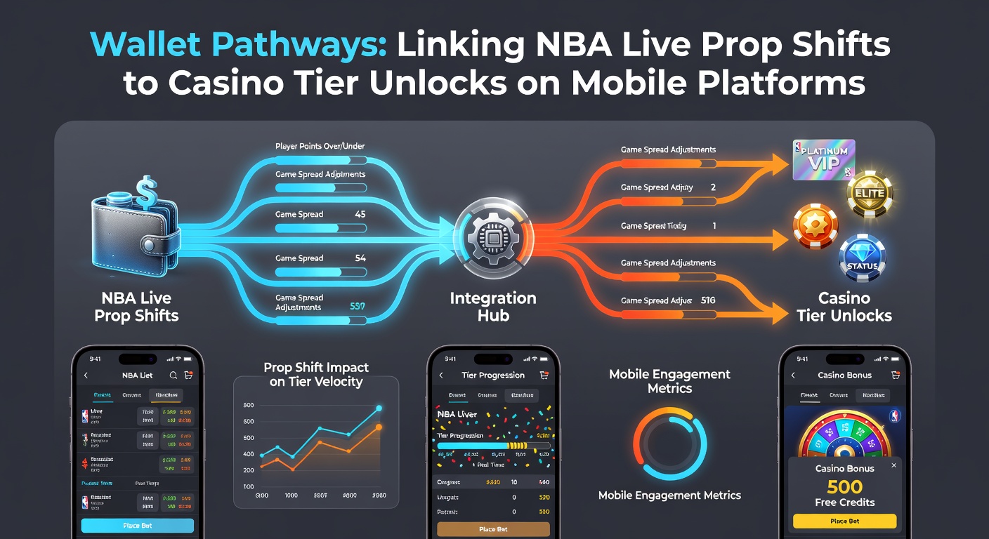 Mobile interface showing NBA prop to casino tier unlock via digital wallet